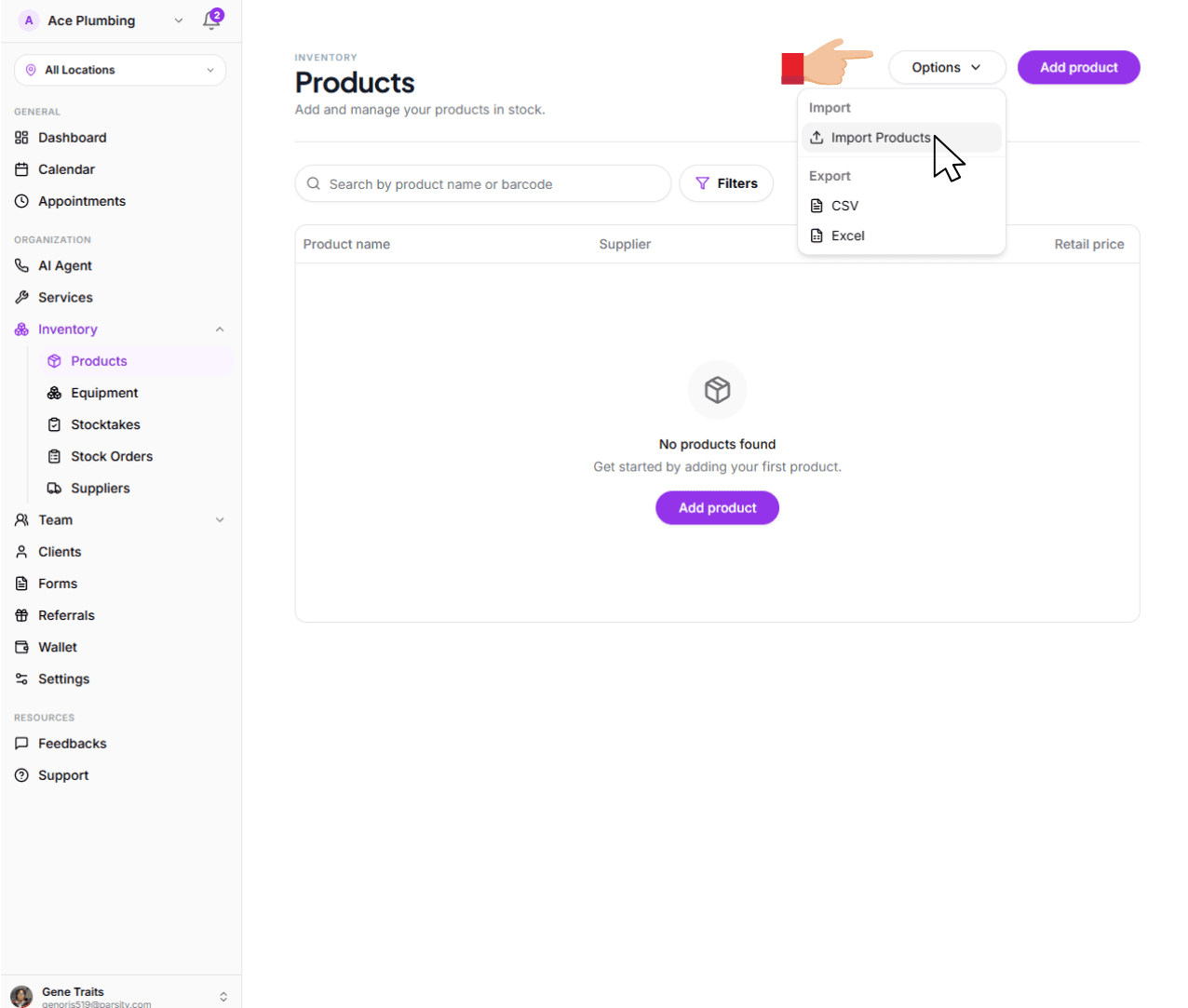 Choose between manual entry or CSV upload