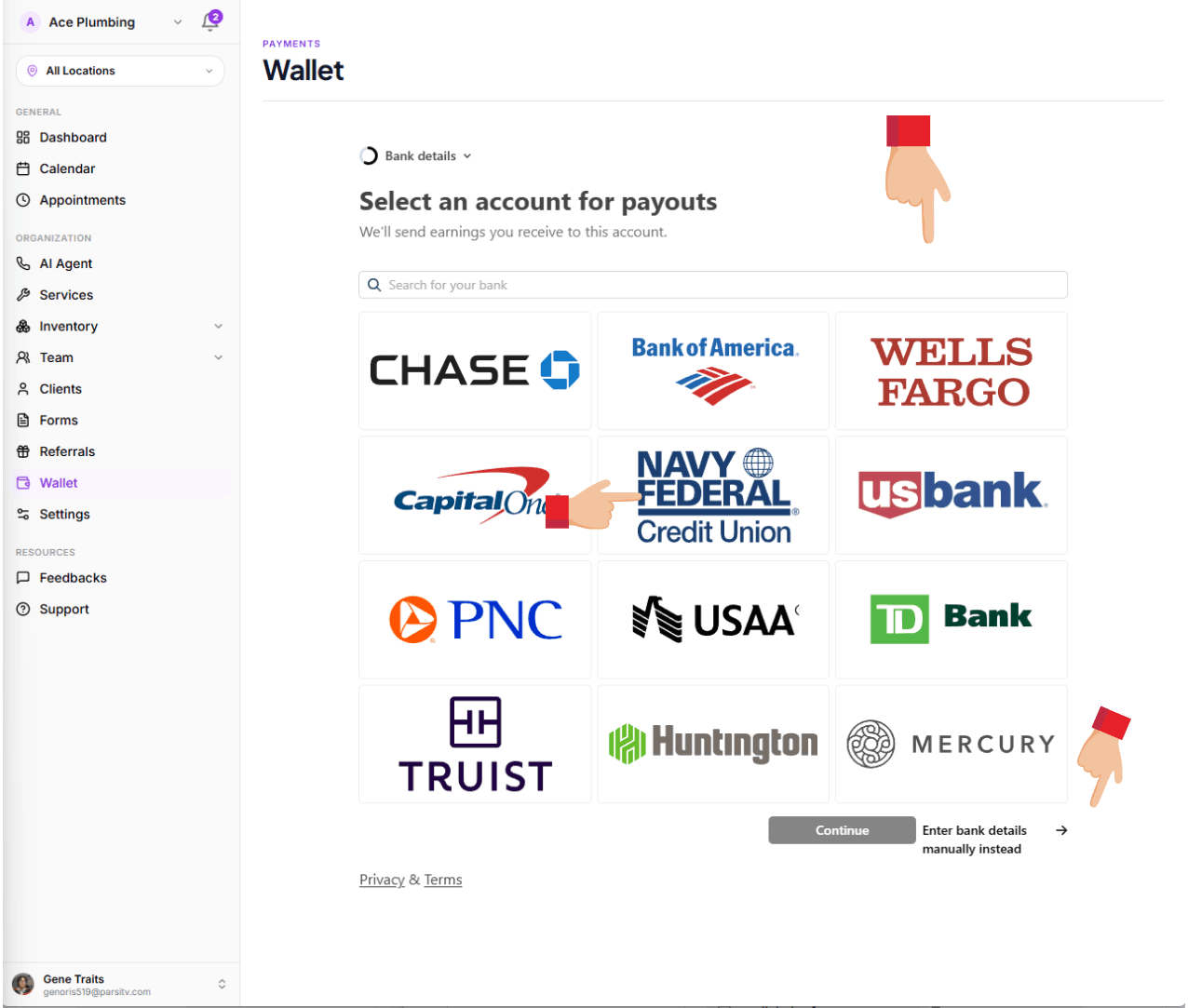 Step 5: Select Bank
